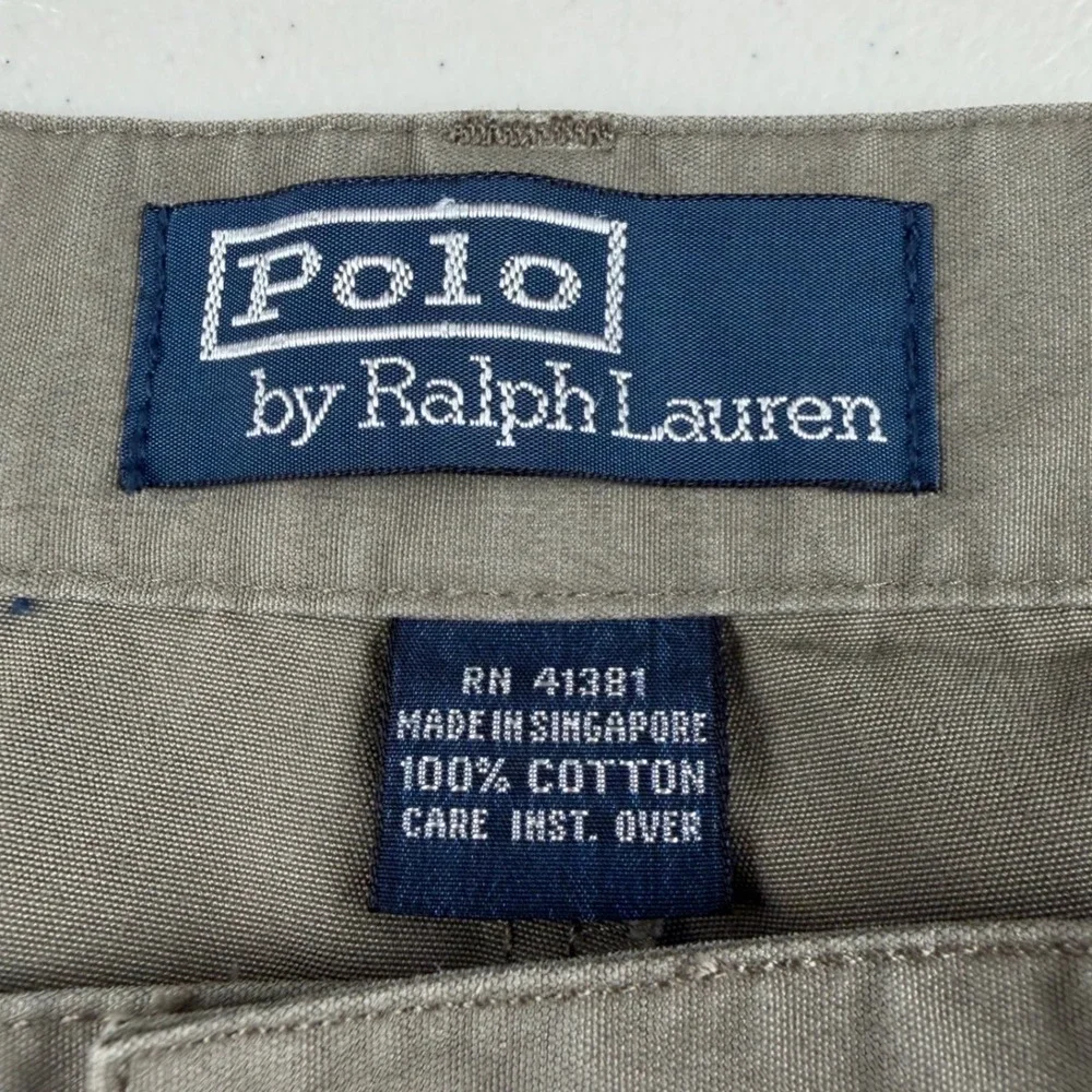 Polo Ralph Lauren Hammond Pant Mens 38x28.5 Khaki Tan Pleated Chino Trousers